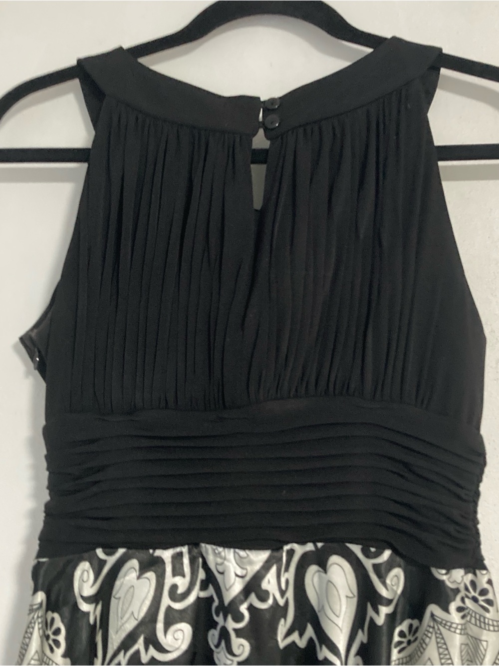 Signature by Sangria Black/Gray Dress Fit & Flare handkerchief hem sleeveless 8 - Picture 5 of 16